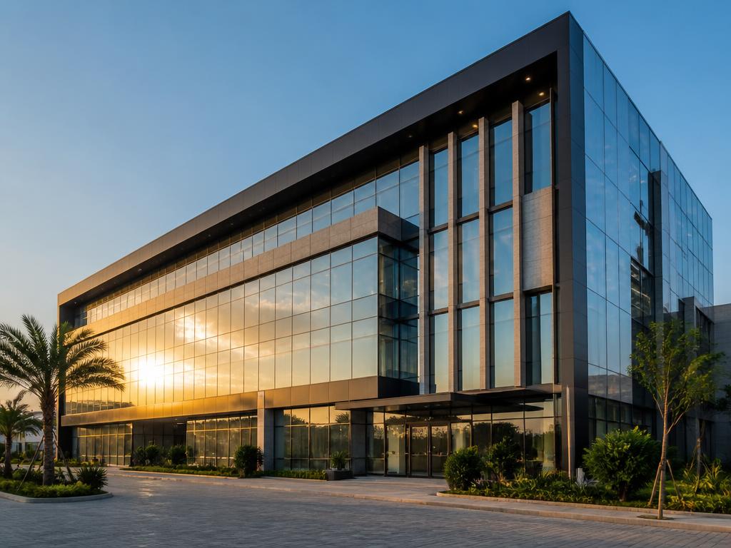 Modern commercial office building facade